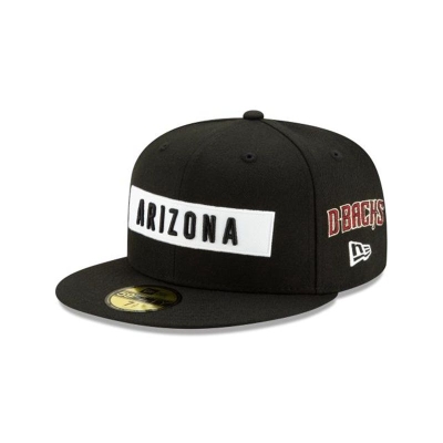 Black Arizona Diamondbacks Hat - New Era MLB Boxed Wordmark 59FIFTY Fitted Caps USA2980471